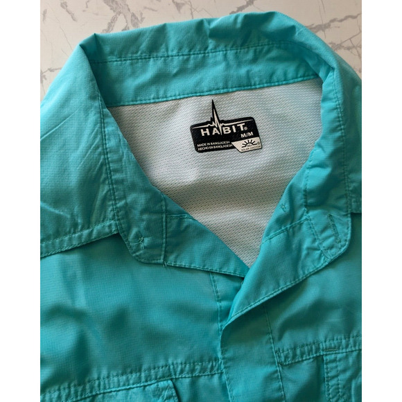 HABIT Men's Vented Fishing Shirt ~ Short Sleeve ~ GREEN~ Size Medium - Picture 1 of 9
